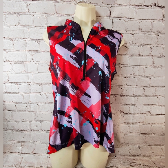 Terry Cycling Breakaway Sleeveless Cycling Half Zip Jersey Rear Pockets Large 80 - Picture 1 of 12